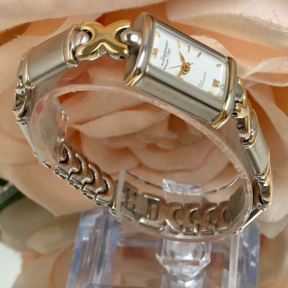 Vintage Jules Jurgenson Two-Tone Ladies Bracelet Watch - Picture 6 of 16